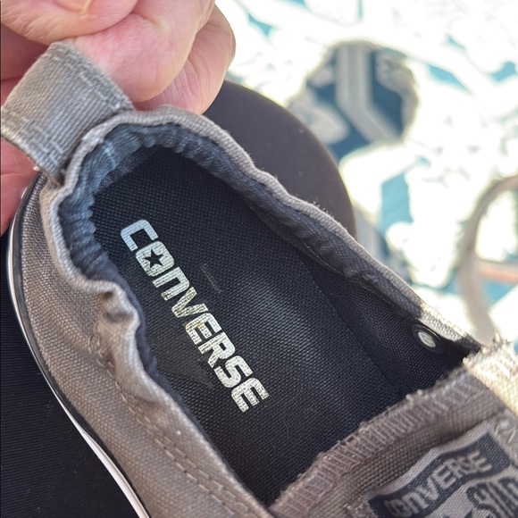 Converse Grey and White Low-Top Sneakers with Canvas Upper - Picture 8 of 8